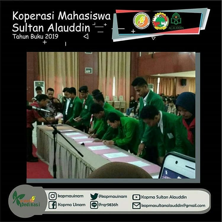 Rektor Melantik Ketua UKM Kopma Sultan Alauddin TB 2019