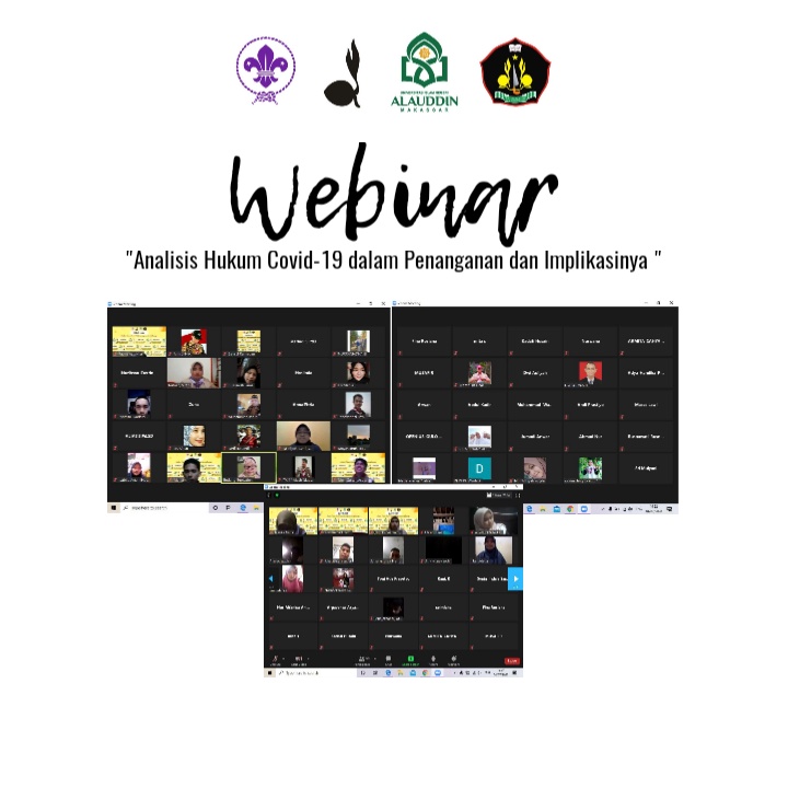Pramuka UIN Alauddin Makassar Gelar Webinar Nasional “Analisis Hukum Covid-19 dalam Penanganan dan Implikasinya”