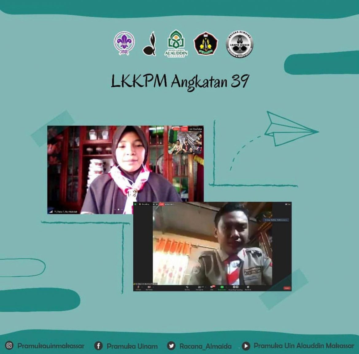 Pramuka UIN Alauddin Makassar Pengadakan kegiatan Penerimaan Anggota Baru (LKKPM) Secara Virtual