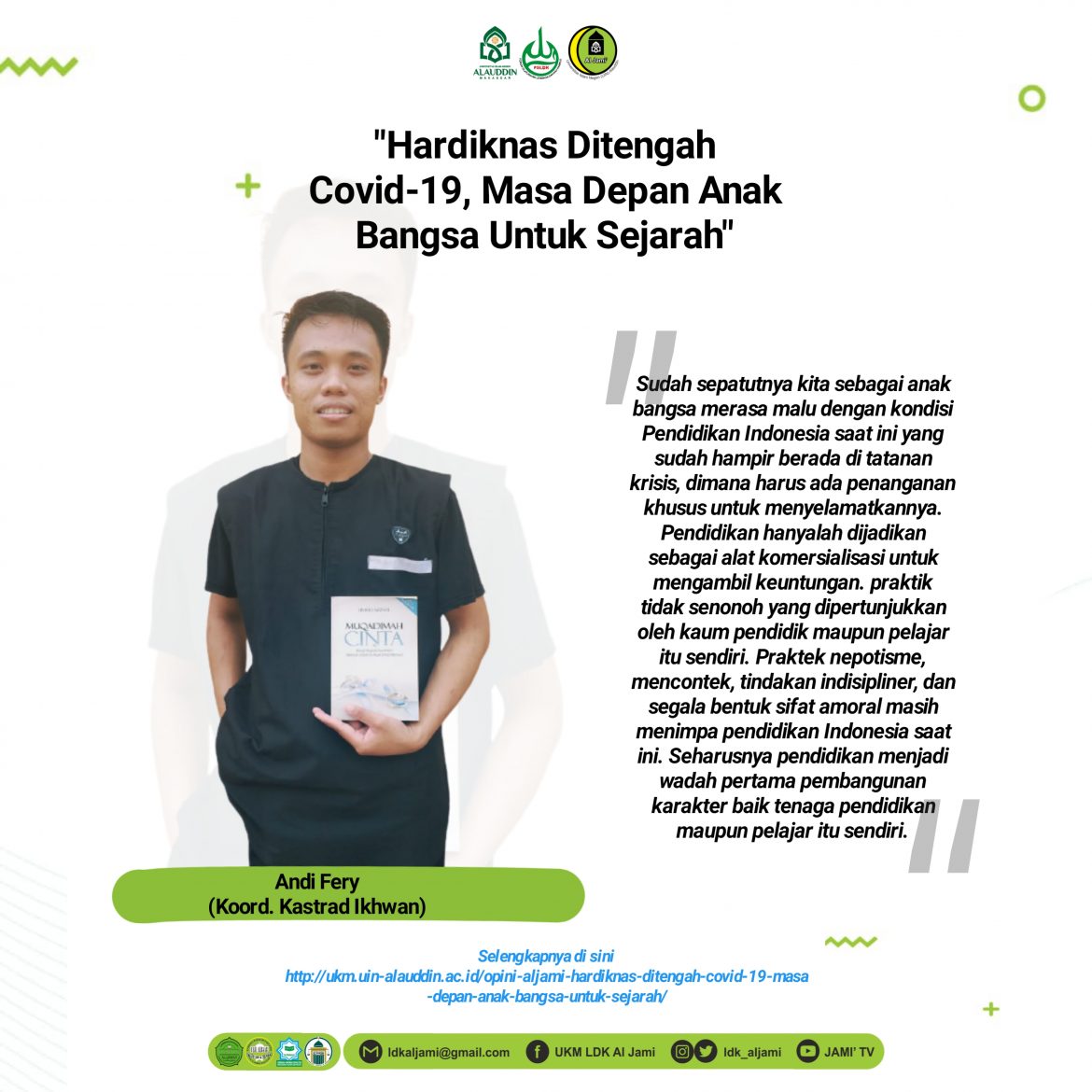 Hardiknas Ditengah Covid-19, Masa Depan Anak Bangsa Untuk Sejarah